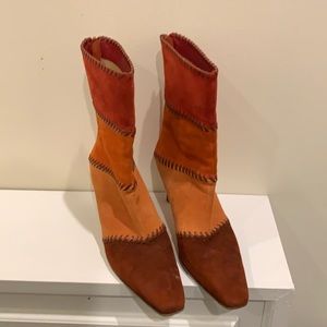 Vintage Salvatore Ferragamo Whipstich booties